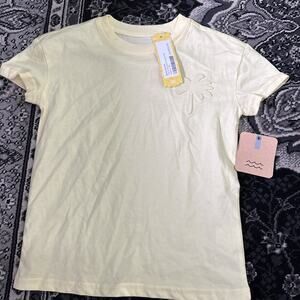 Bixby Embossed Graphic Tee, Yellow, XS